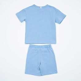 07864074-40 Костюм футболка + шорты для девочки голубой для универсальные голубой фото №2