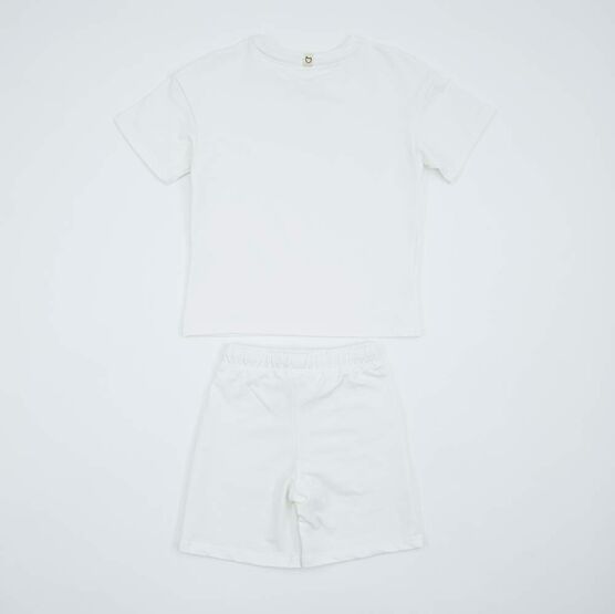 07864074-41 Костюм футболка + шорты молочный для девочки молочный фото №2