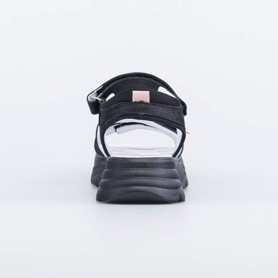 622513-21 Легкие босоножки для девочки из натуральной кожи для девочки черный фото №5