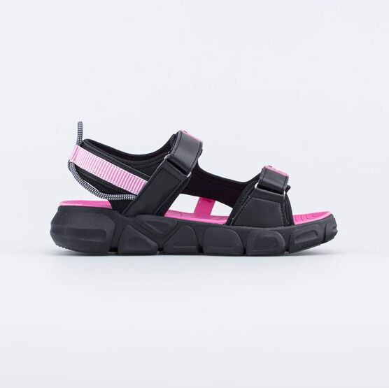 524077-12 Пляжные сандалии на липучках для девочки для девочки чер-роз фото №2
