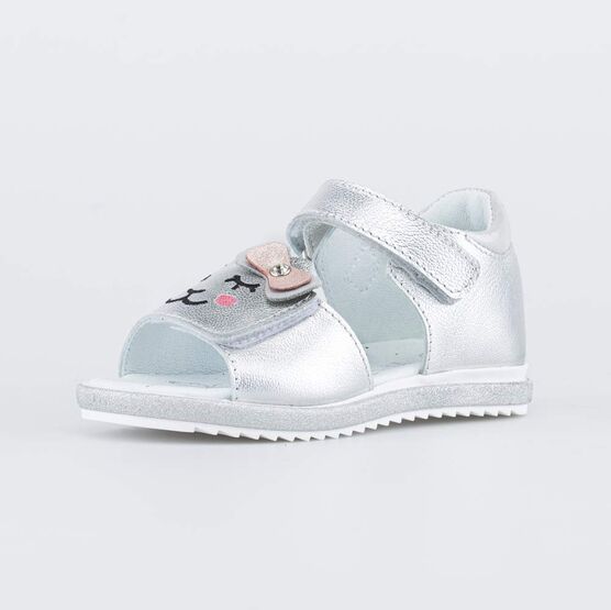 322164-21 Босоножки из натуральной кожи для девочки серебрист.