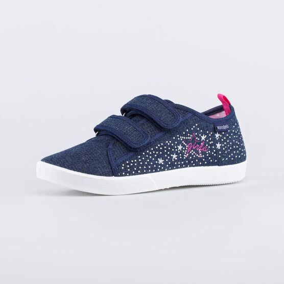 731141-11 Хлопковые кеды для девочки Джинс для девочки синий