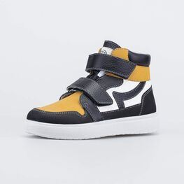 552342-33 Утепленные ботинки для мальчика для мальчики черный + желтый