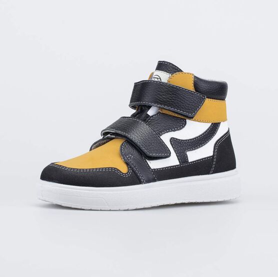 552342-33 Утепленные ботинки для мальчика для мальчики черный + желтый