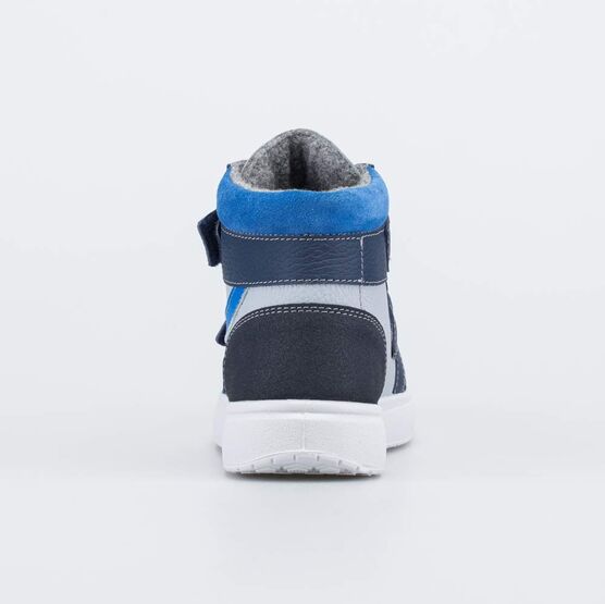 552342-34 Утепленные ботинки для мальчика для мальчики синий + серый фото №5