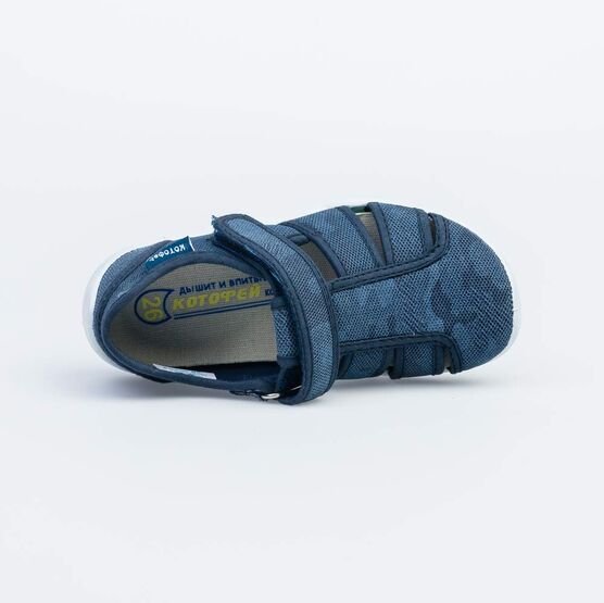 421046-12 Текстильные сандалии для мальчики синий фото №5