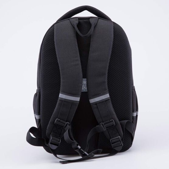 02804388-40 Рюкзак школьный с шевронами для девочки черный фото №3