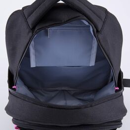 02804388-40 Рюкзак школьный с шевронами для девочки черный фото №4