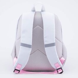 02804390-40 Рюкзак школьный Помпончики для девочки серый + розовый фото №3