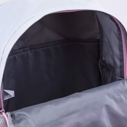 02804390-40 Рюкзак школьный Помпончики для девочки серый + розовый фото №4