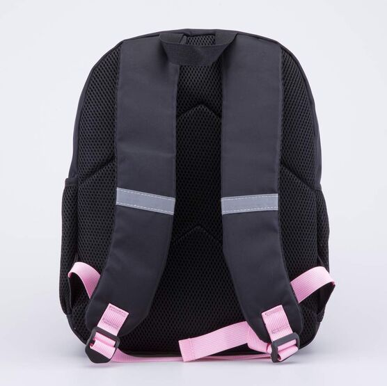 02804391-40 Рюкзак школьный Мягкий котик КК для девочки черный + розовый фото №3