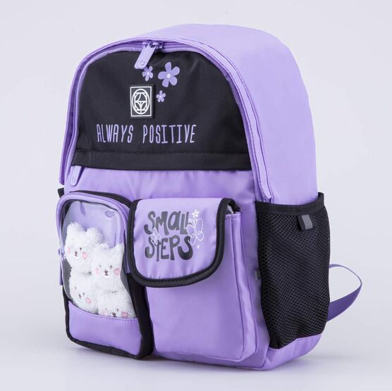 02804392-40 Рюкзак школьный Мягкие мишки для девочки сиреневый + черный фото №2