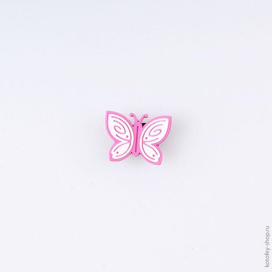 03014005-40 Украшение для обуви Бабочка белая для девочки белый