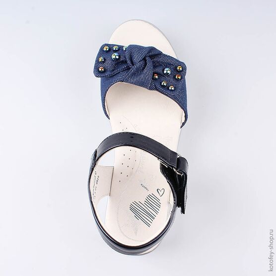 524040-21 Босоножки для девочки светло-синий фото №4