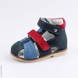 022111-21 Туфли летние для мальчики син-кра