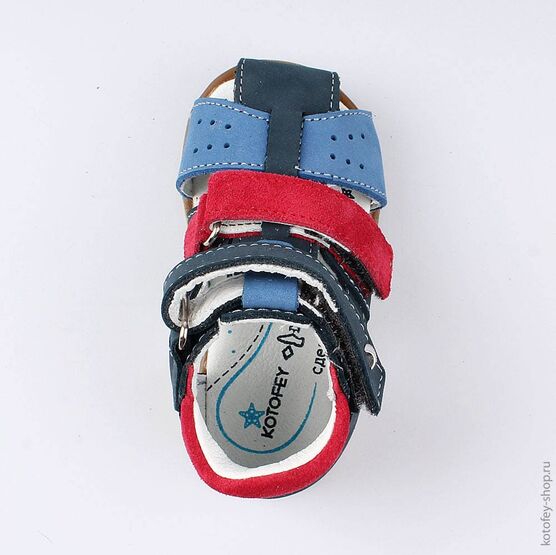 022111-21 Туфли летние для мальчики син-кра фото №4