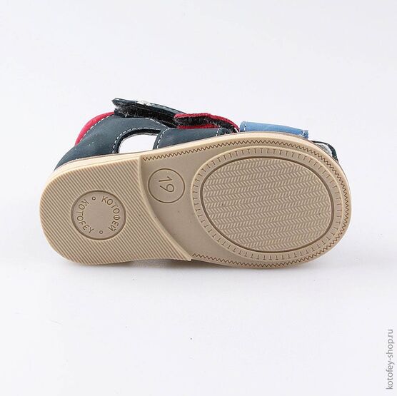 022111-21 Туфли летние для мальчики син-кра фото №3