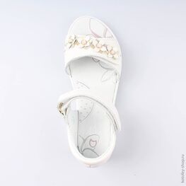 522132-23 Босоножки для девочки белый фото №4