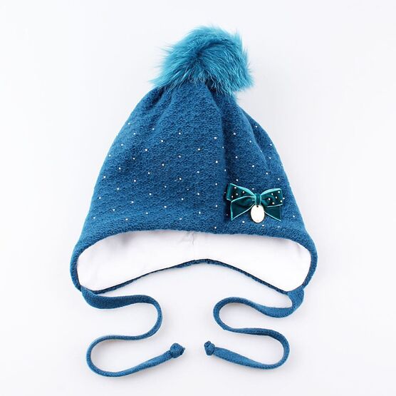 07811144-40 Шапка для девочки, синий для девочки светло-синий
