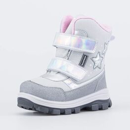 454892-41 Мембранные ботинки Звездочки для девочки серый