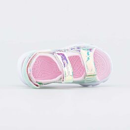 324050-11 Пляжная обувь с LED-подсветкой на подошве для девочки срб-роз фото №4