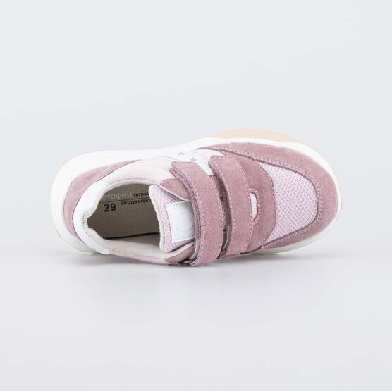 344499-15 Кроссовки на липучках Три звезды для девочки сиреневый фото №4