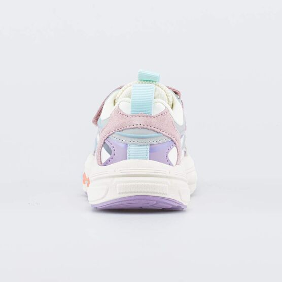 344517-71 Светлые кроссовки с LED и Softshell для девочки бежевый + розовый фото №5