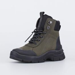 552308-51 Кожаные ботинки для мальчика для мальчики оливковый