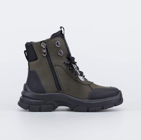 552308-51 Кожаные ботинки для мальчика для мальчики оливковый фото №2