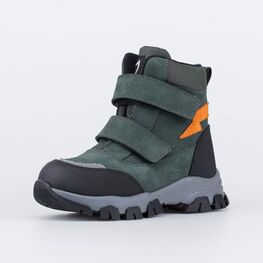 454070-42 Зимние ботинки на липучках Молния для мальчики оливковый