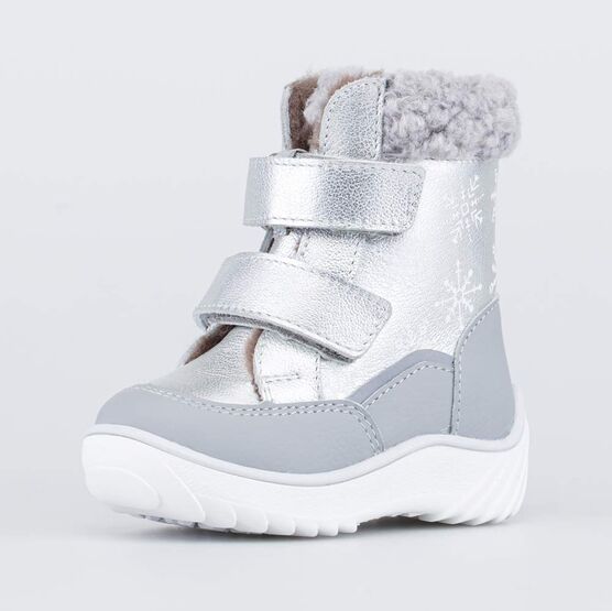 Зимние ботинки из натуральной кожи Снежинки для девочки цвет серебристыйкупить за 4390 в интернет-магазине Котофей с доставкой: цена, фото,отзывы