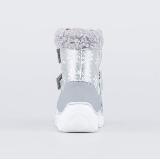 152260-58 Зимние ботинки из натуральной кожи Снежинки для девочки серебристый фото №5