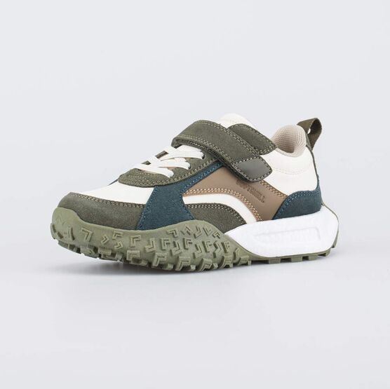 644504-74 Кроссовки-буст с Softshell для мальчики оливковый + бежевый