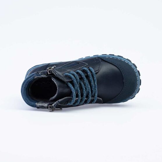152292-31 Ботинки на молнии из натуральной кожи для мальчики светло-синий фото №4
