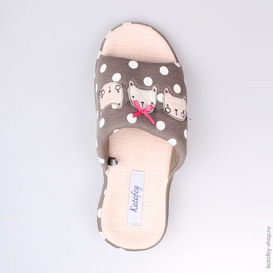 731013-11 Тапочки серые для девочки серый фото №4