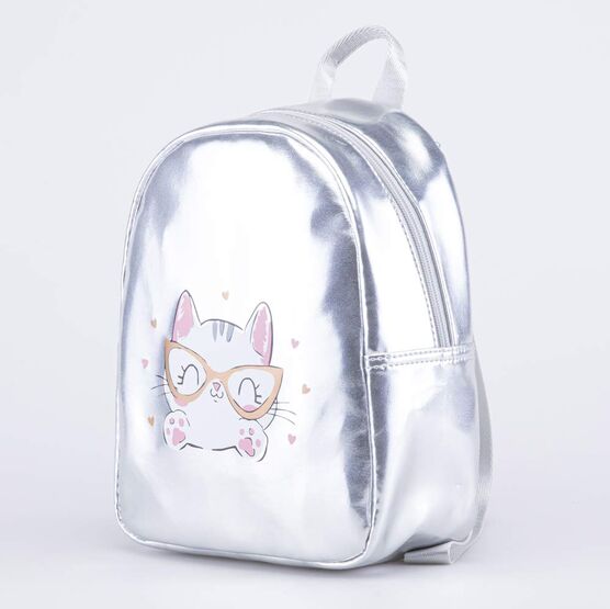 02811290-40 Рюкзак детский Милый котик серебристый для девочки серебристый фото №2
