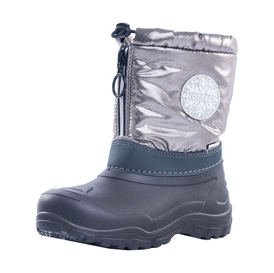 664058-44 Сноубутсы для девочки сер-срб