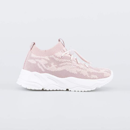 441026-11 Кроссовки из вязаного текстиля для девочки розовый фото №2