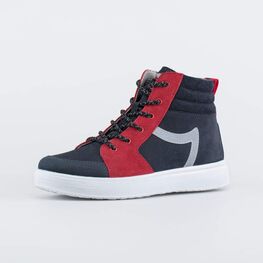 652199-21 Ботинки из натуральной кожи для мальчики син-кра