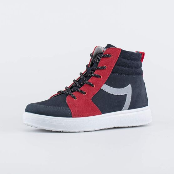 652199-21 Ботинки из натуральной кожи для мальчики син-кра