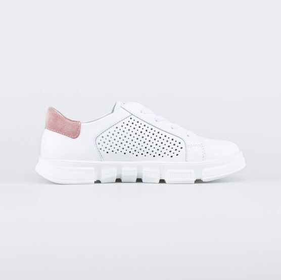 732344-21 Полуботинки кожаные с перфорацией для девочки персиковый фото №2