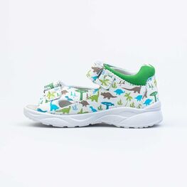 322144-21 Сандалии кожаные для мальчика для мальчики бел-зел фото №2