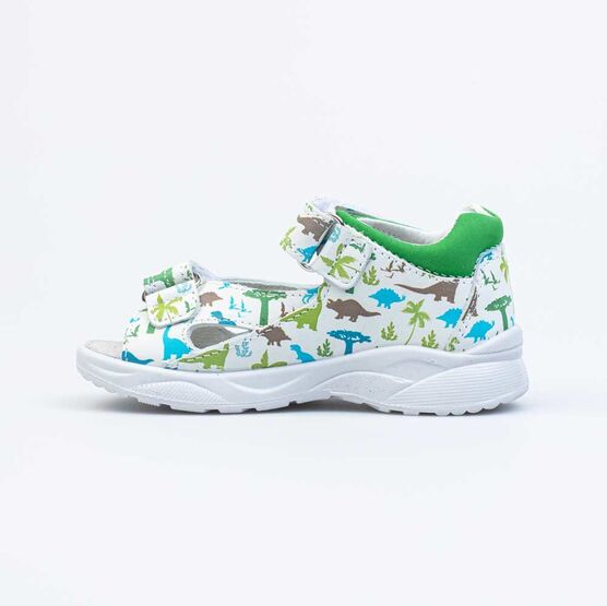 322144-21 Сандалии кожаные для мальчика для мальчики бел-зел фото №2