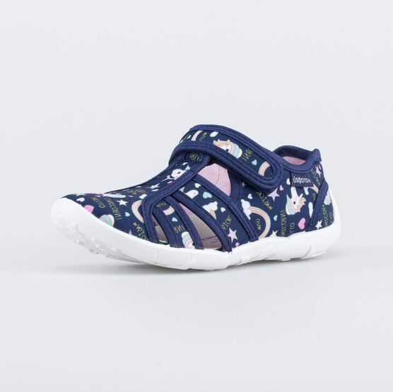 421089-14 Хлопковые сандалии Единорог для девочки синий