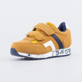 144211-72 Кожаные кроссовки для мальчика для мальчики горчичный