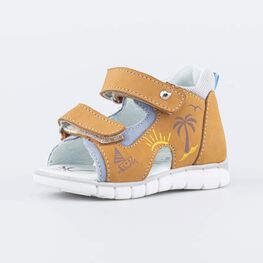 022139-22 Кожаные сандалии для первых шагов для мальчики кор-гол