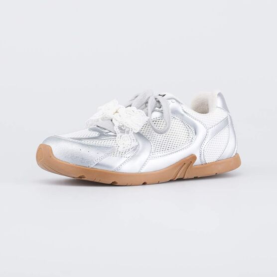 344573-12 Детские кроссовки для девочки Бантик для девочки белый,серебристый