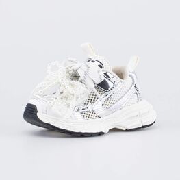 344574-11 Кроссовки для девочки Бантик для девочки белый,серебристый