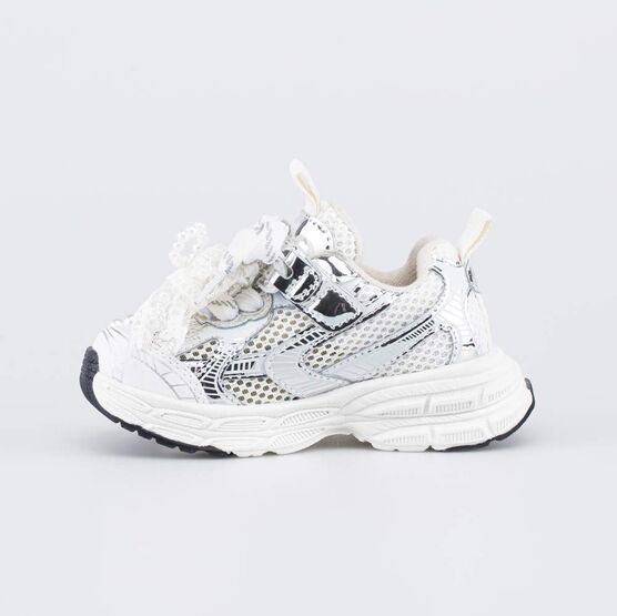 344574-11 Кроссовки для девочки Бантик для девочки белый,серебристый фото №2