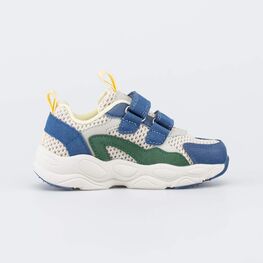 344576-12 Светящиеся кроссовки с LED для мальчика для мальчики бежевый,синий,зеленый фото №2